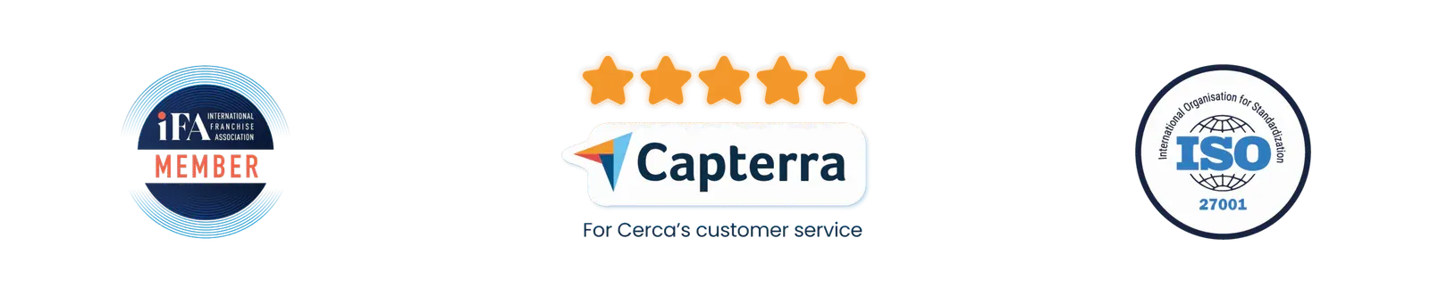 Membre de l'IFA, 5 étoiles sur Capterra pour le service client, certifié ISO 27001